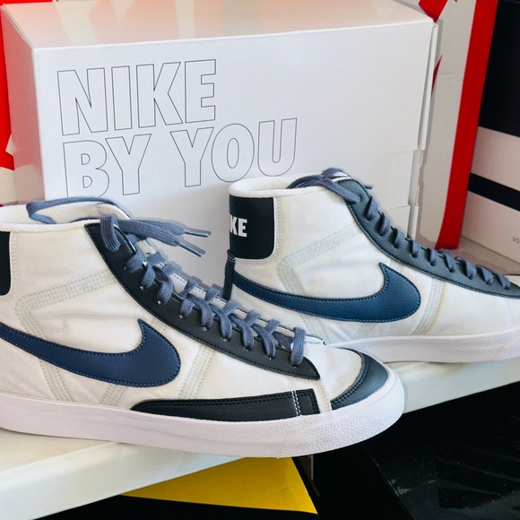 Nike By You Blazer Men’s Size 11 US *New with og Box* White Blue Black - Picture 3 of 12